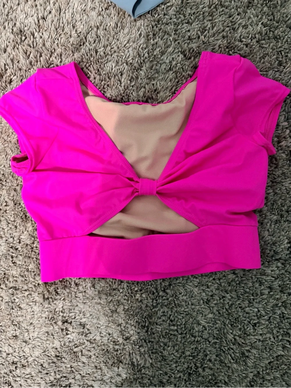 balera Hot Pink Short Sleeve Dance Crop Top